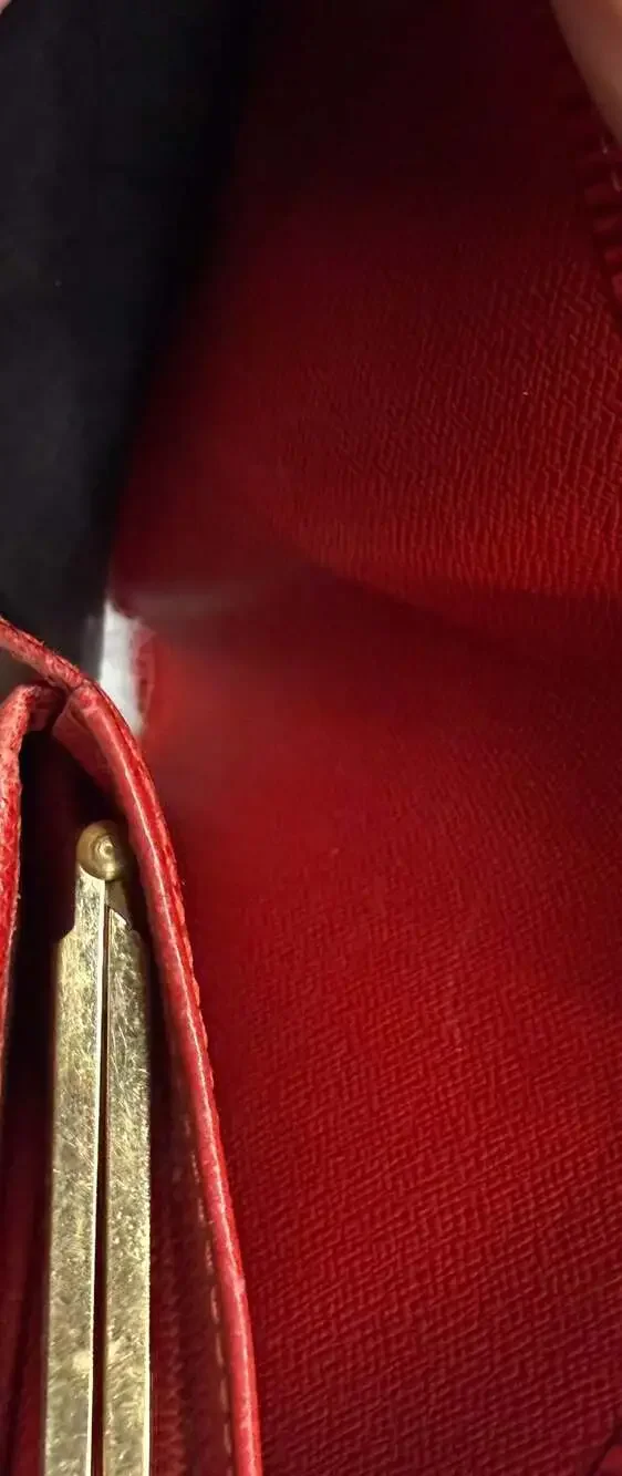 Louis Vuitton Castillan Red Epi Leather French Purse Wallet
